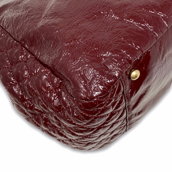 Chanel Accordion Patent Timeless Flap Bag Burgundy - Picture 8 of 12